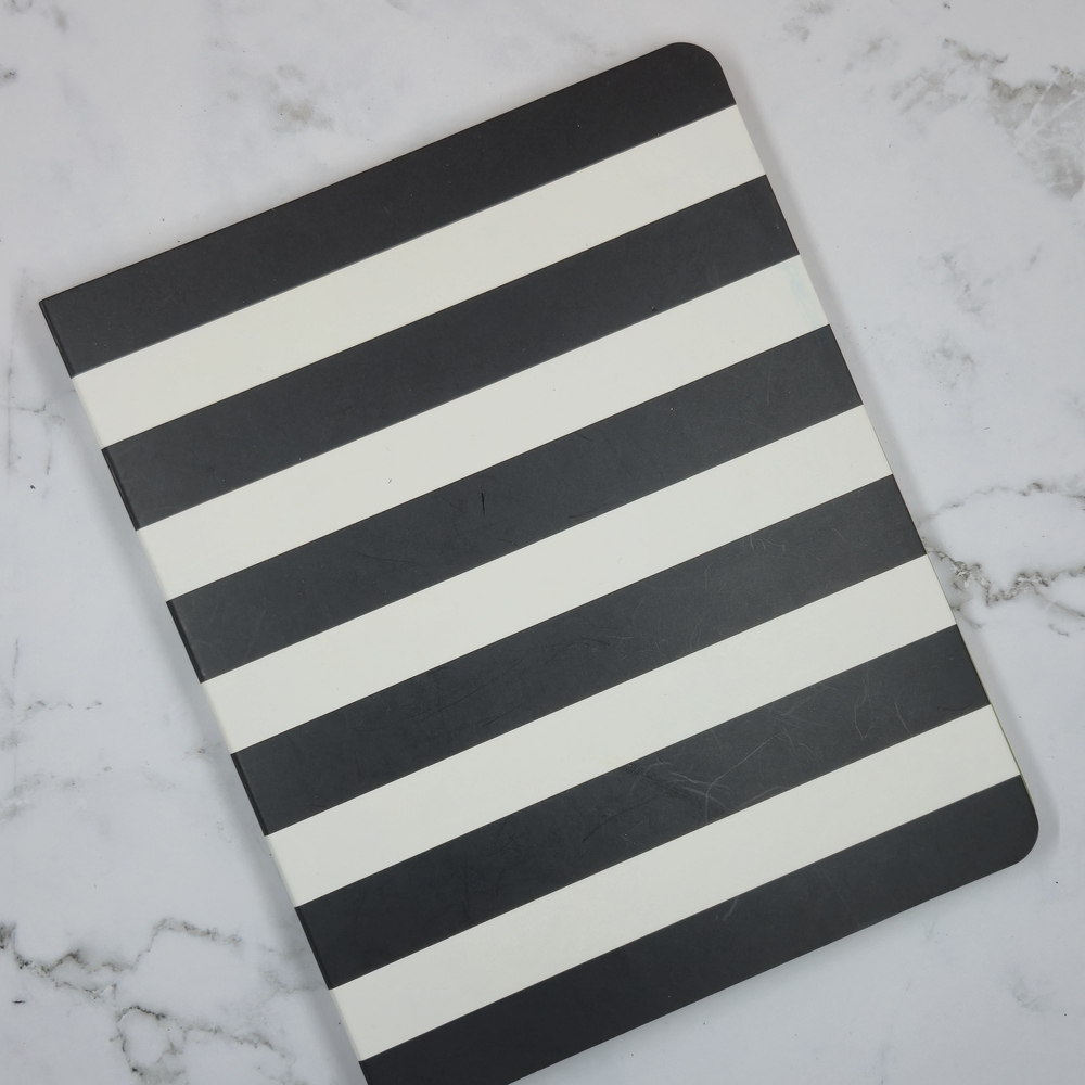Kate Spade Black and White Striped Notebook